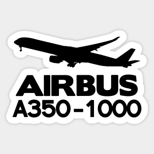 Airbus A350-1000 Silhouette Print (Black) Sticker